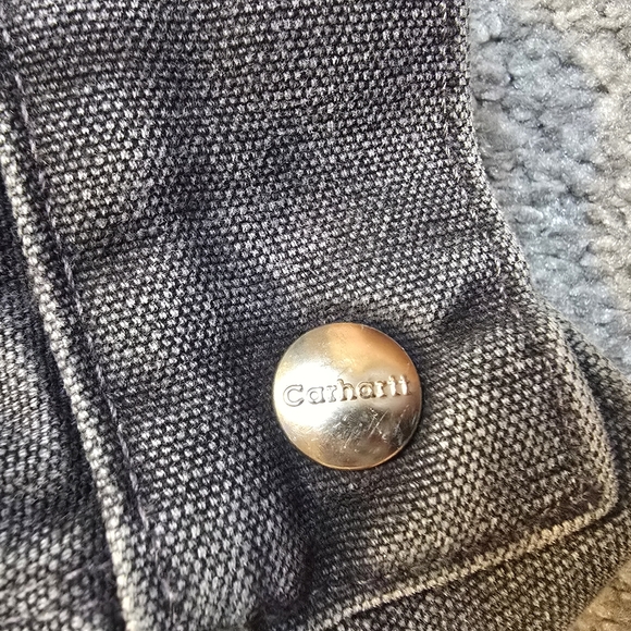 Carhartt Vintage 90's Chore Barn Jacket Fleece Lined Faded Black Grey Outdoors - Picture 10 of 13